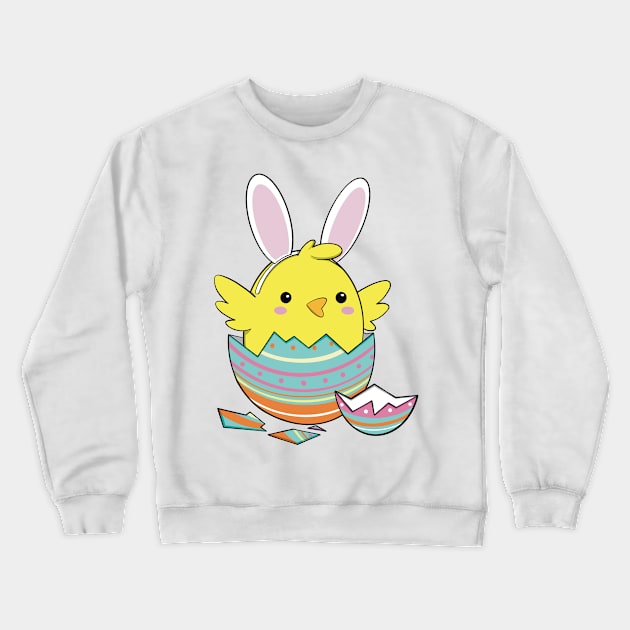 Easter Bunny Chick Crewneck Sweatshirt by Narwhal-Scribbles